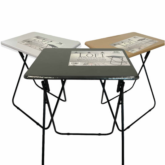 Image of metal mdf folding table foldable laptop pc collapsible study desk 48cm x 38cm  suitable for aged care, corporate offices, and commercial settings