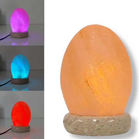 Image of usb colour changing egg shape himalayan pink salt lamp color change led light  available at The Epic Shop