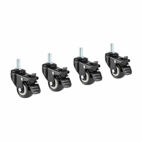 Image of lockable desk casters single motor standing desk wheels  suitable for aged care, corporate offices, and commercial settings
