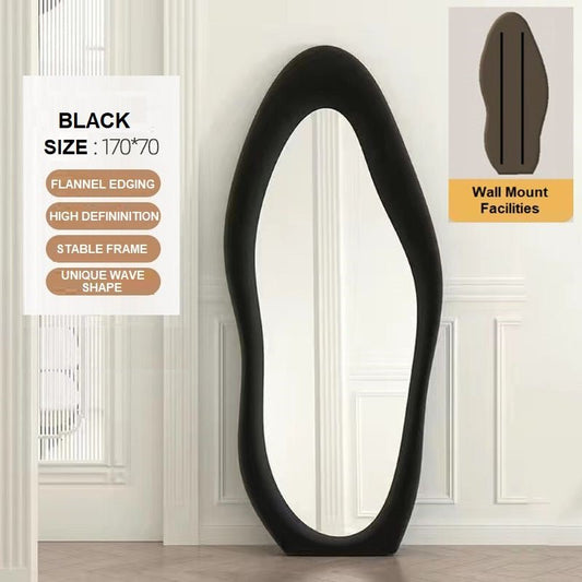 Image of 1.7m standing maiden mirror full length aesthetic full size floor mirror bedroom creative modern deco black  ideal for luxury casual home interiors