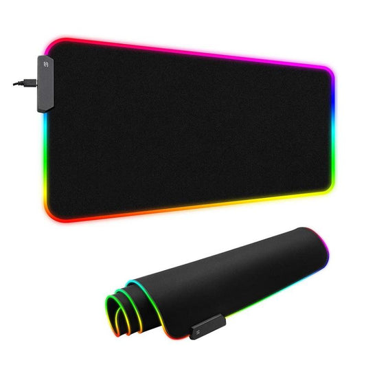 Image of led gaming mouse pad large rgb extended mousepad keyboard desk anti-slip mat  suitable for aged care, corporate offices, and commercial settings