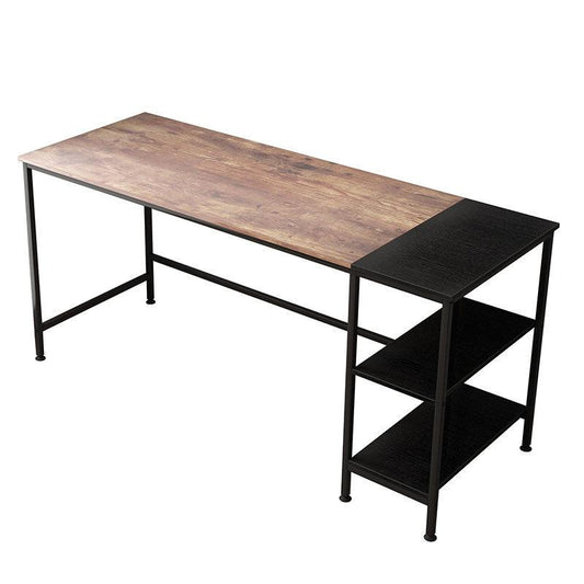 Image of computer table desk book storage student study home office workstation vintage oak finish  versatile for both home and professional use