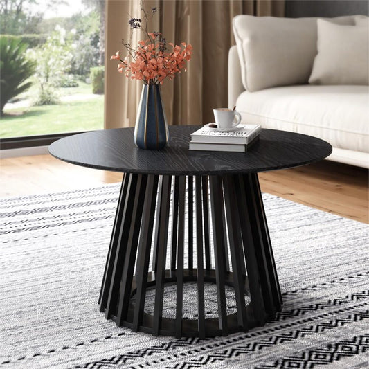 Image of palmer slatted sphere coffee table  ideal for luxury casual home interiors