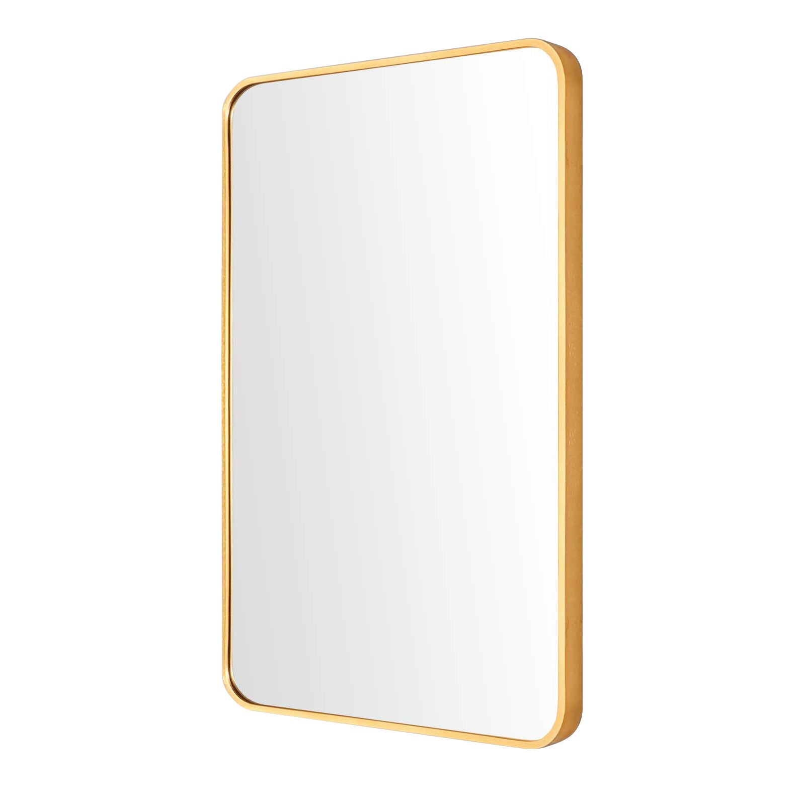 Image of wall mirror rectangular aluminum frame bathroom 60x80cm gold  ideal for luxury casual home interiors