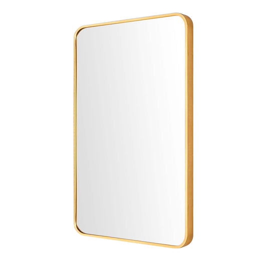 Image of wall mirror rectangular aluminum frame bathroom 60x80cm gold  ideal for luxury casual home interiors