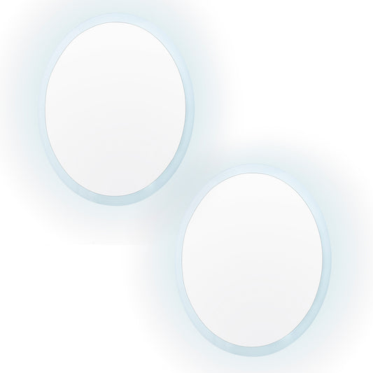 Image of 2 set led wall mirror round anti-fog bathroom 70cm  ideal for luxury casual home interiors