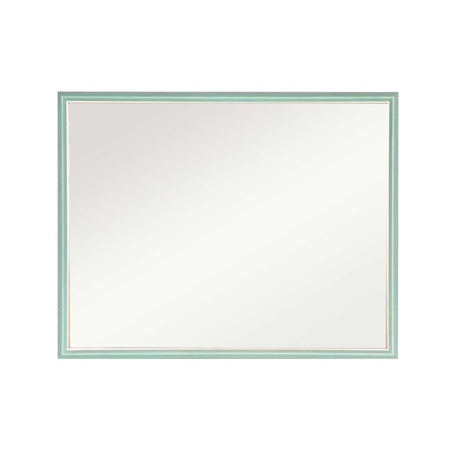 Image of wall mirror rectangular frame bathroom 70x90cm turquoise  ideal for luxury casual home interiors