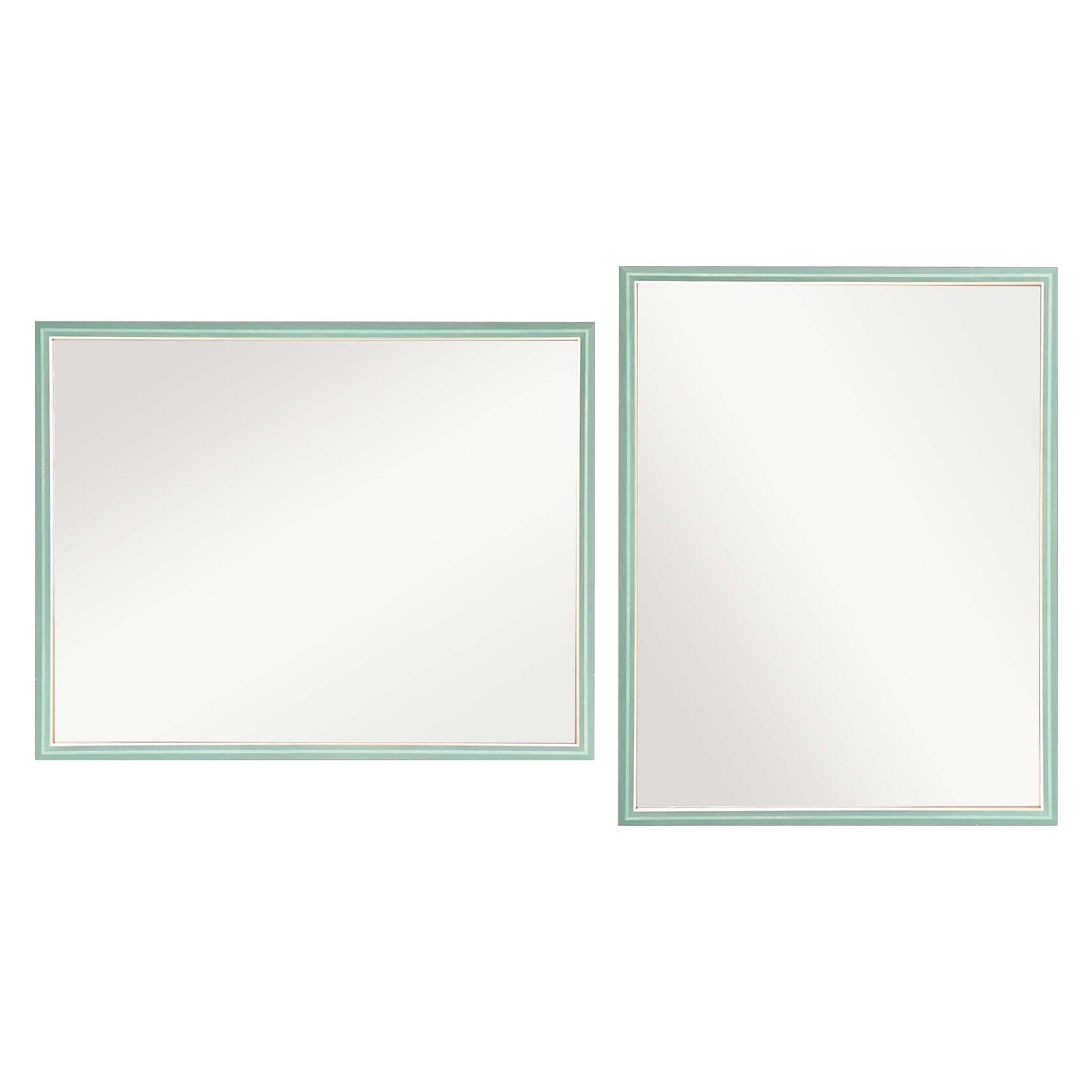 Image of 2 set wall mirror rectangular frame bathroom 70x90cm turquoise  ideal for luxury casual home interiors