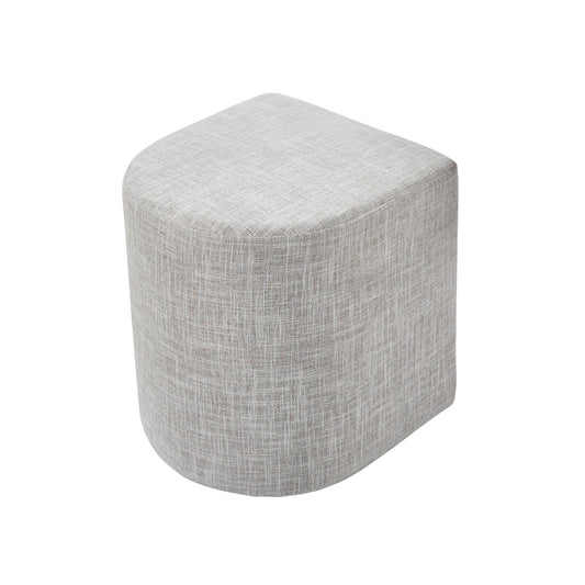 Image of ottoman stool linen fabric footstool foot rest pouffe pouf seat - cream grey  ideal for luxury casual home interiors