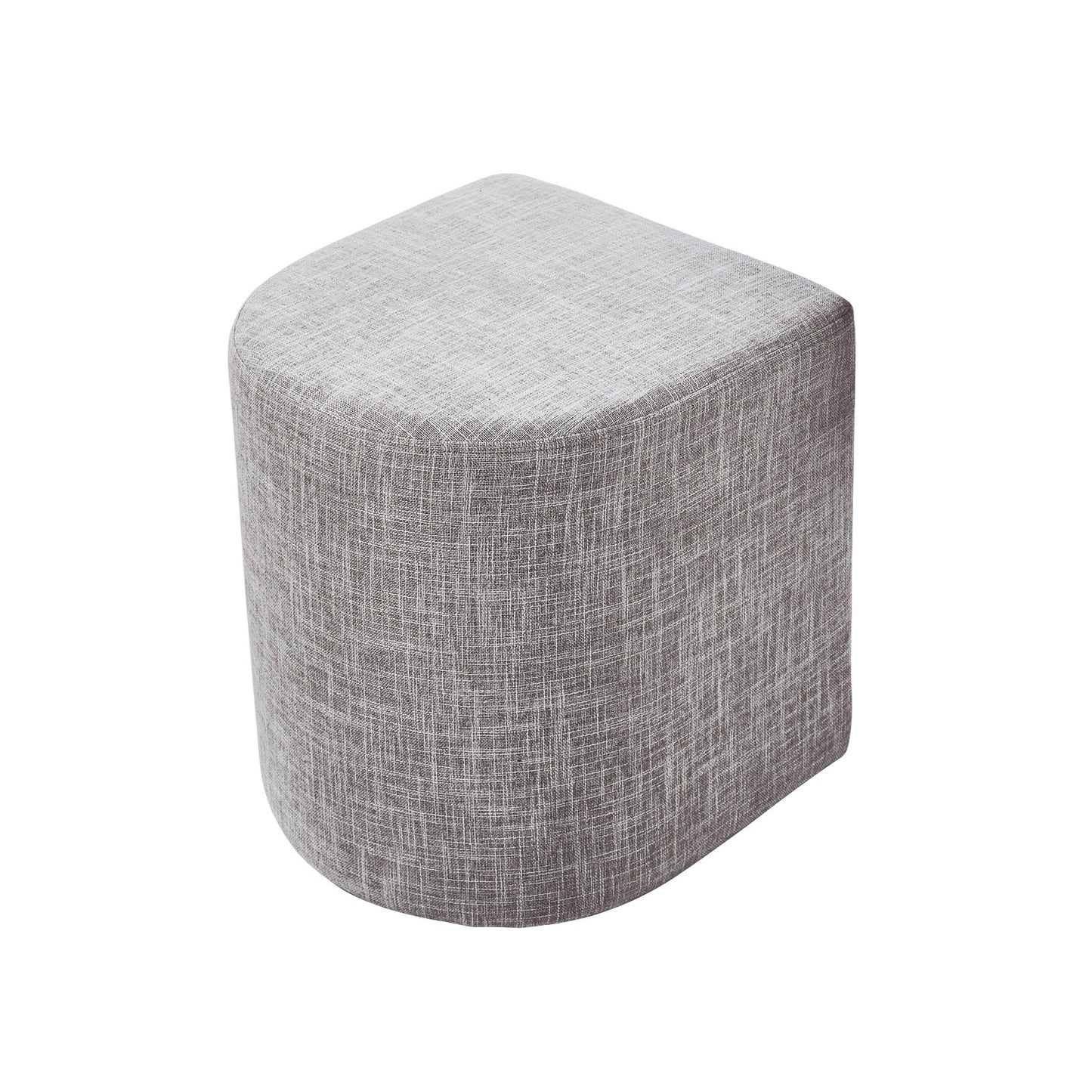 Image of ottoman stool linen fabric footstool foot rest pouffe pouf seat - dark grey  ideal for luxury casual home interiors