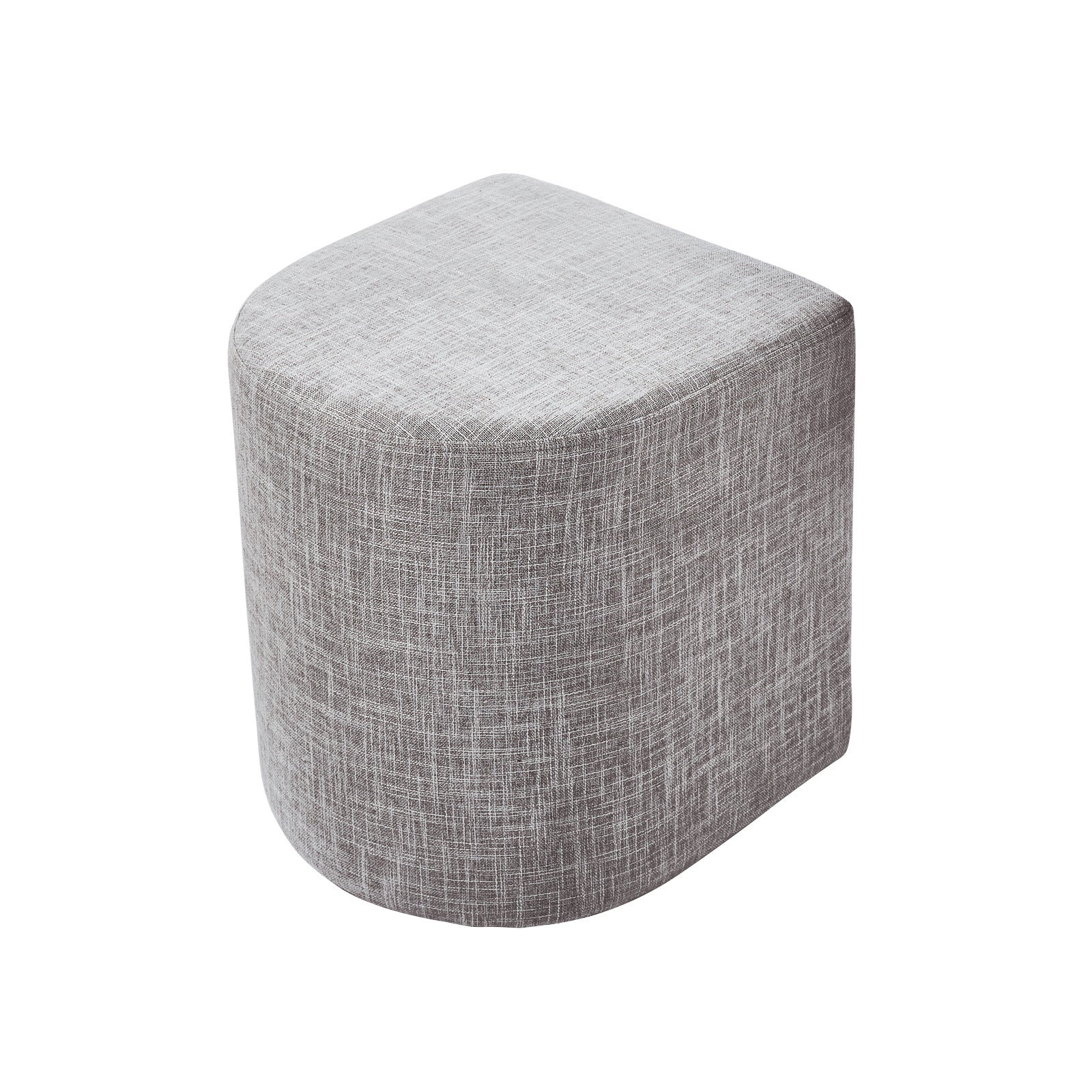 Image of ottoman stool linen fabric footstool foot rest pouffe pouf seat - dark grey  ideal for luxury casual home interiors