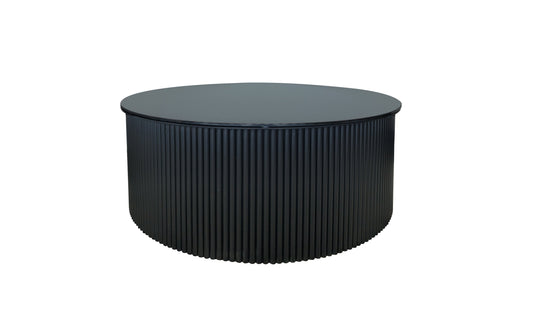Image of ripple black coffee table - black marble  ideal for luxury casual home interiors