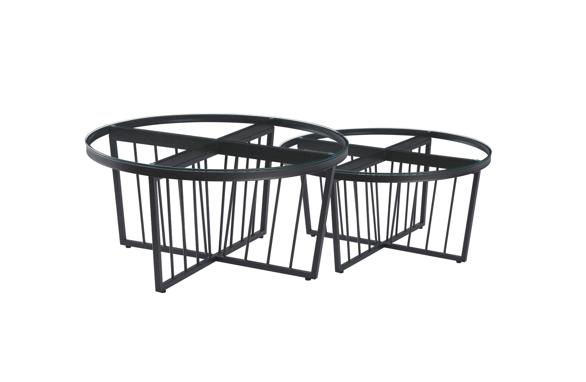 Image of salina coffee table 90cm black base   - clear glass  ideal for luxury casual home interiors