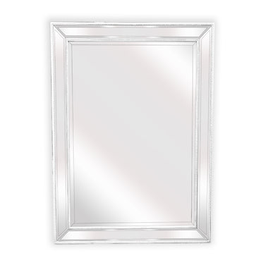 Image of white beaded framed mirror - rectangle 80cm x 110cm  versatile for both home and professional use