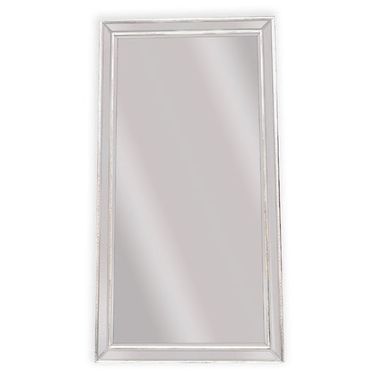 Image of white beaded framed mirror - x large 190cm x 100cm  ideal for luxury casual home interiors