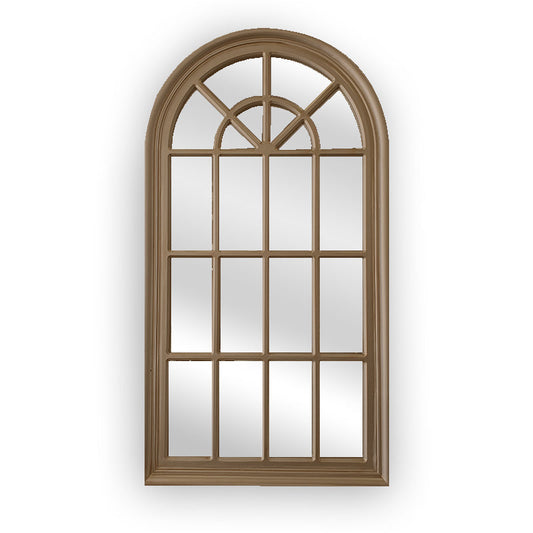 Image of window style mirror - taupe arch 70 cm x 130 cm  ideal for luxury casual home interiors