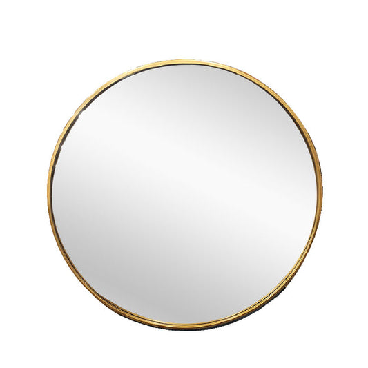 Image of metal round mirror 100cm - gold  ideal for luxury casual home interiors