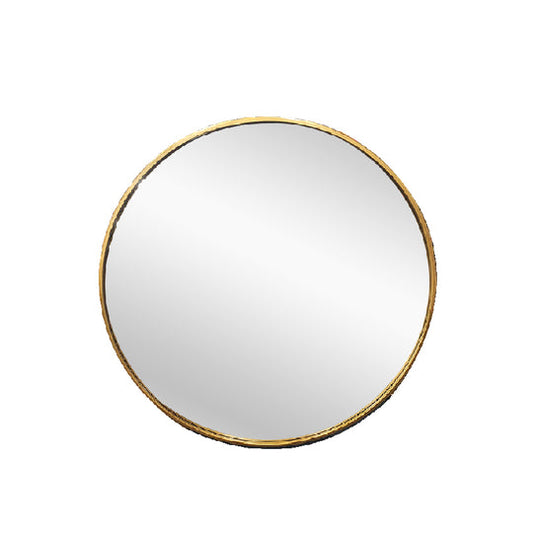 Image of metal round mirror 80cm - gold  ideal for luxury casual home interiors
