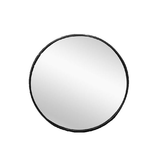 Image of metal round mirror 80cm - black  ideal for luxury casual home interiors