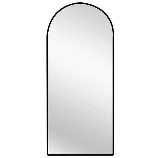 Image of metal arch mirror 80cm x 170cm - black  ideal for luxury casual home interiors
