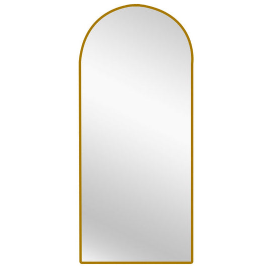 Image of metal arch mirror 80cm x 170cm - gold  ideal for luxury casual home interiors