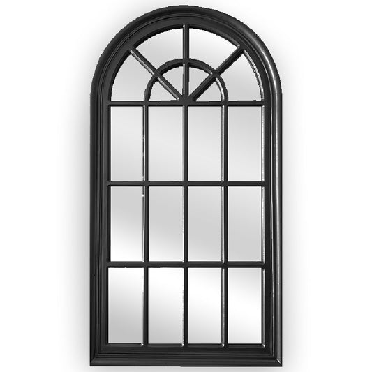 Image of x-large window style mirror - black arch 100 cm x 180 cm  ideal for luxury casual home interiors