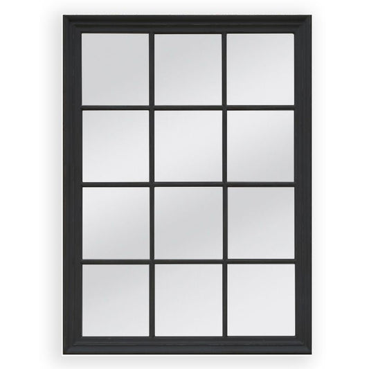 Image of window style mirror - black rectangle 95cm x 130cm  ideal for luxury casual home interiors