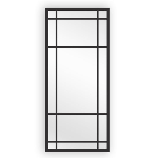 Image of window style mirror full length - black 80 cm x 180 cm  ideal for luxury casual home interiors