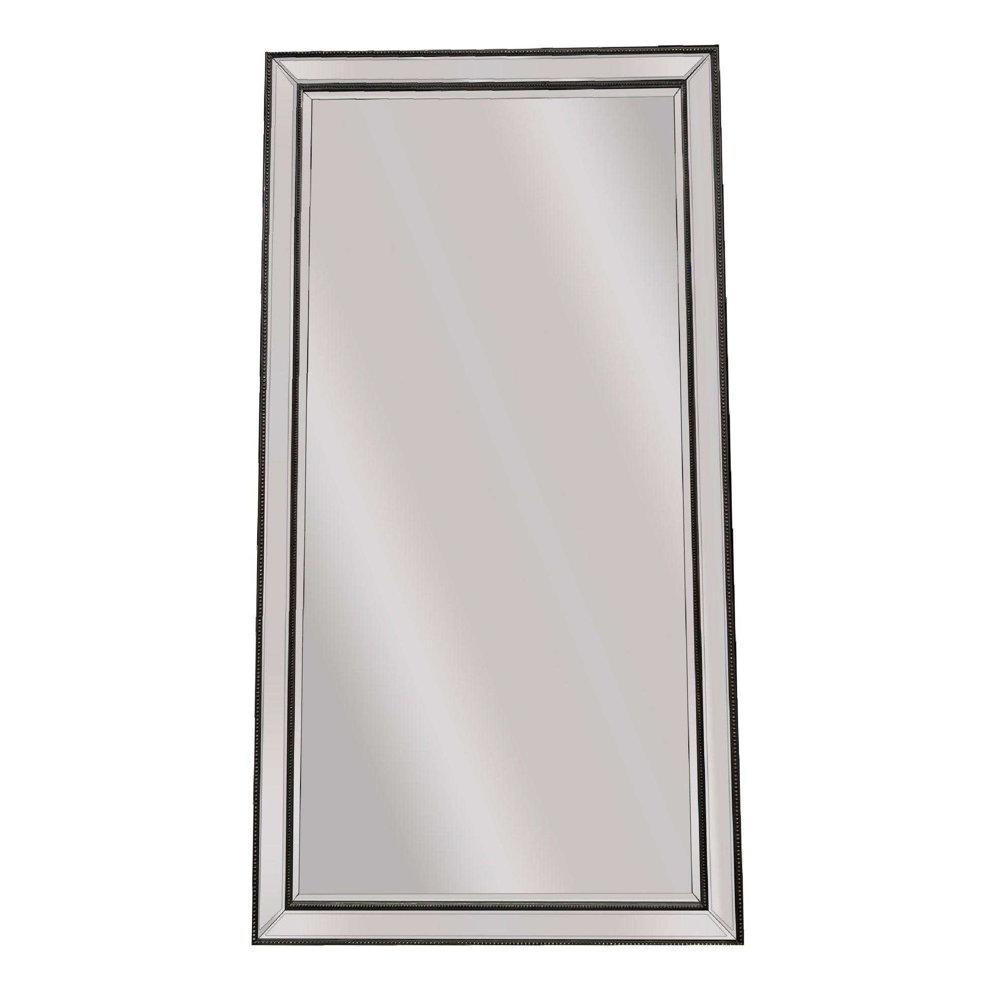 Image of black beaded framed mirror - x large 190cm x 100cm  ideal for luxury casual home interiors