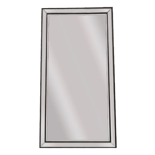 Image of black beaded framed mirror - x large 190cm x 100cm  ideal for luxury casual home interiors
