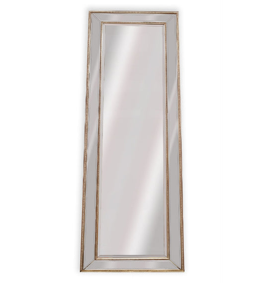 Image of medium gold beaded framed mirror - 70cm x 170cm  ideal for luxury casual home interiors