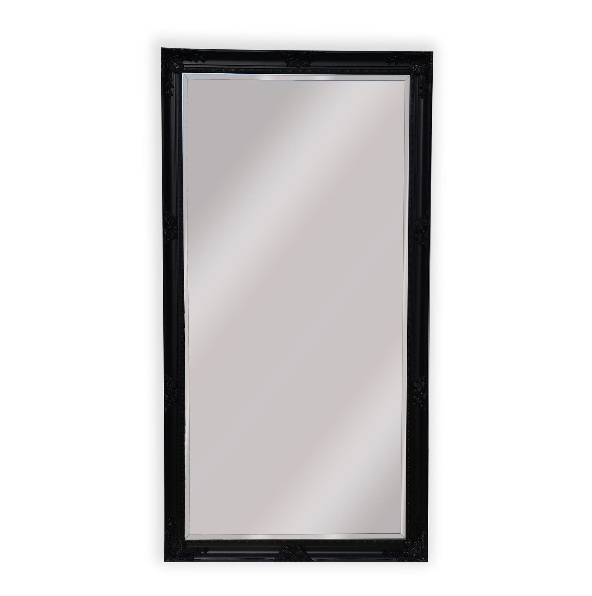 Image of french provincial ornate mirror - black - x large 100cm x 190cm  ideal for luxury casual home interiors