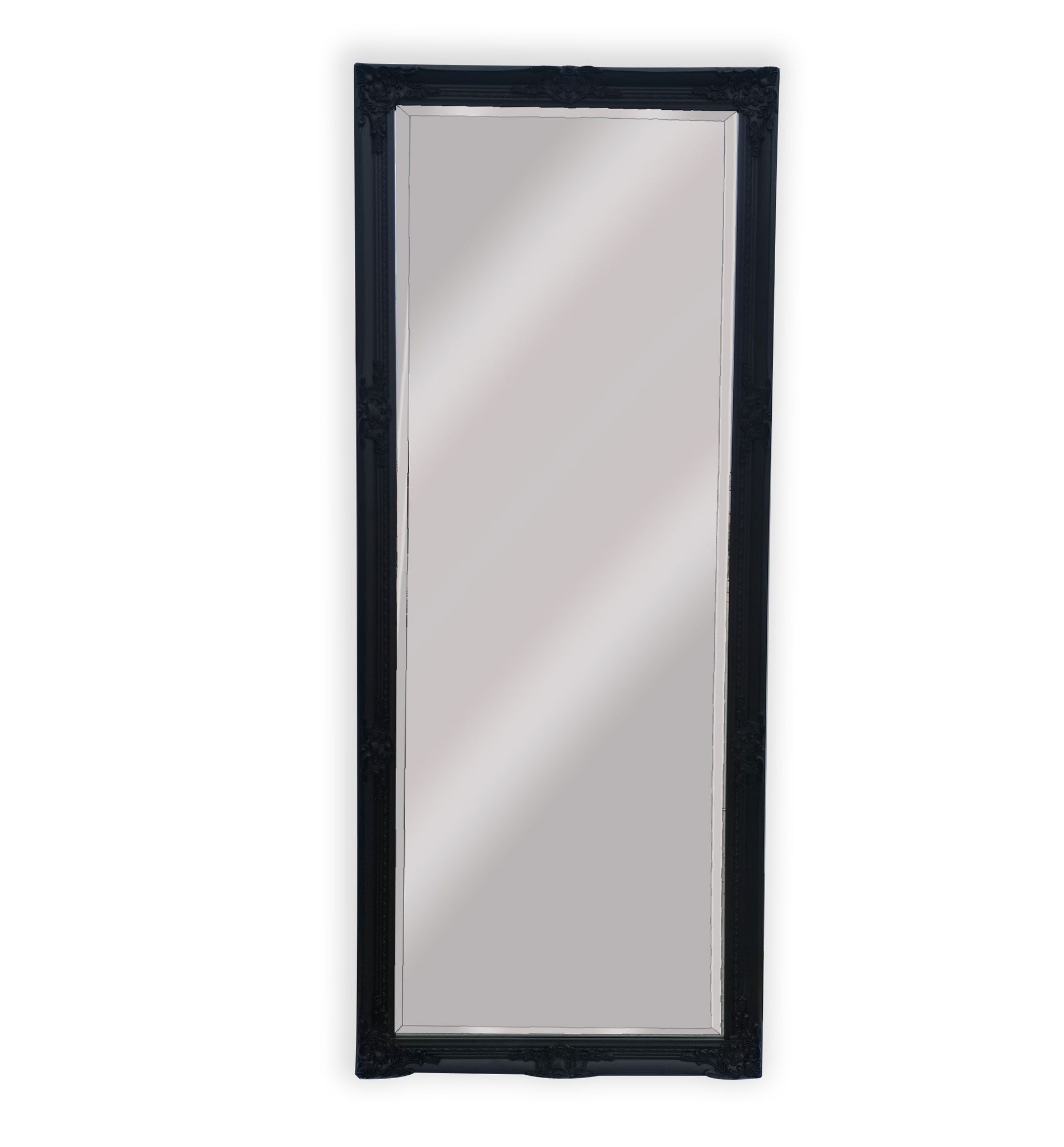 Image of french provincial ornate mirror - black - medium 70cm x 170cm  ideal for luxury casual home interiors