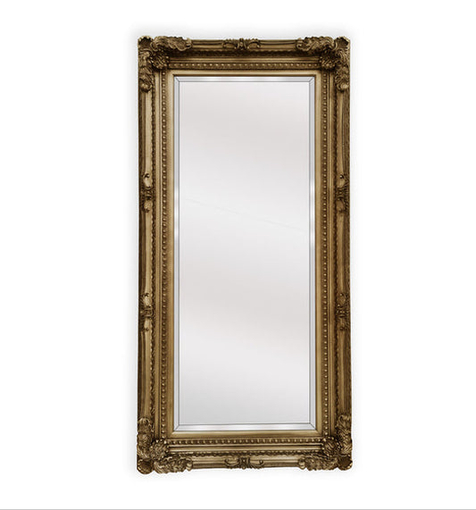 Image of lux french provincial ornate mirror - antique champagne  ideal for luxury casual home interiors