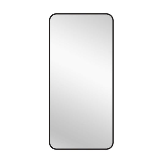 Image of black metal rectangle mirror - medium 80cm x 170cm  ideal for luxury casual home interiors