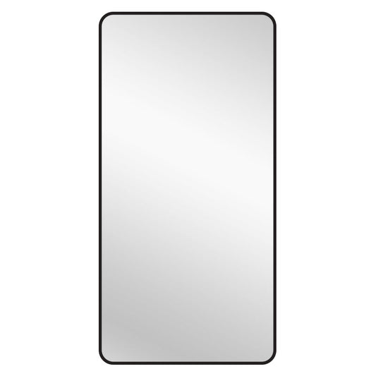 Image of black metal rectangle mirror - x-large 100cm x 200cm  ideal for luxury casual home interiors