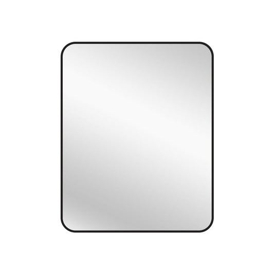 Image of black metal rectangle mirror - small 80cm x 100cm  ideal for luxury casual home interiors