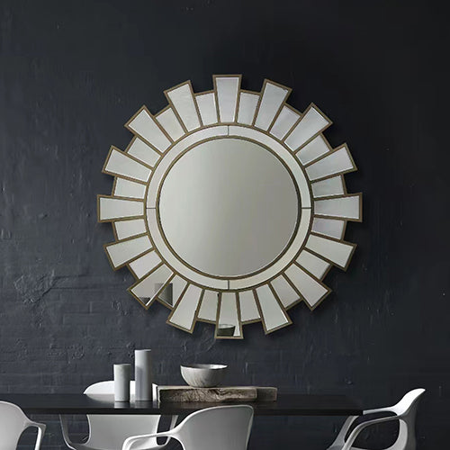 Image of wall mirror mdf silver clear image lightweight mrr-02  ideal for luxury casual home interiors
