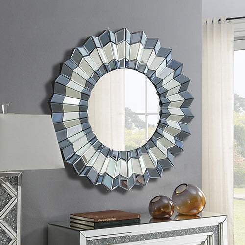 Image of wall mirror mdf smokey silver and grey clear image mrr-05  ideal for luxury casual home interiors