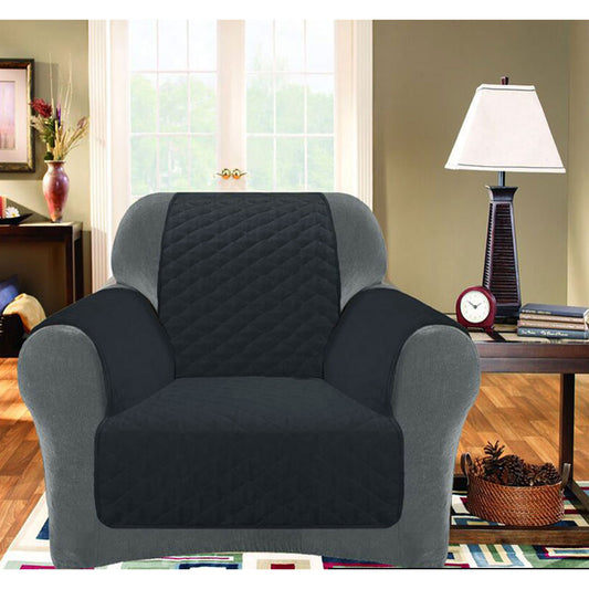 Image of custom fit sofa cover protector one seater slate  ideal for luxury casual home interiors