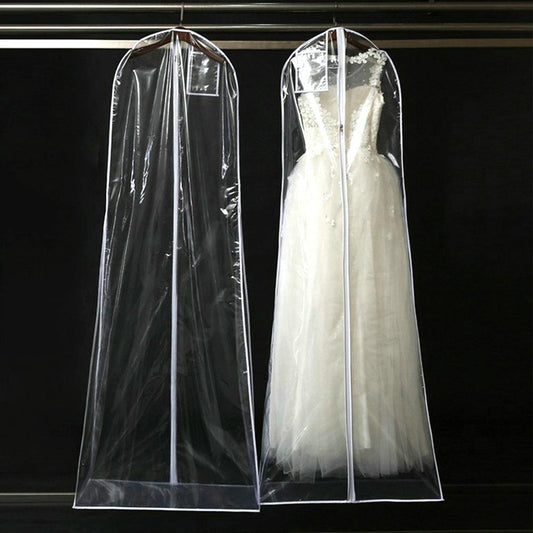 Image of wedding dress storage bag - transparent coat protective dust cover  available at The Epic Shop