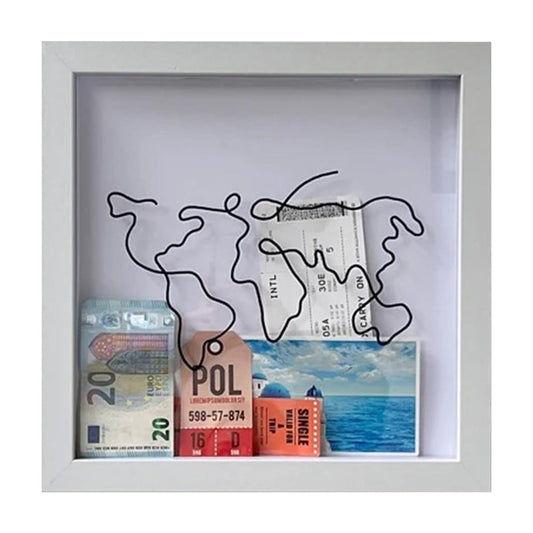 Image of vibe geeks adventure archive box wood frame travel tickets keepsakes storage frame - white - medium  available at The Epic Shop