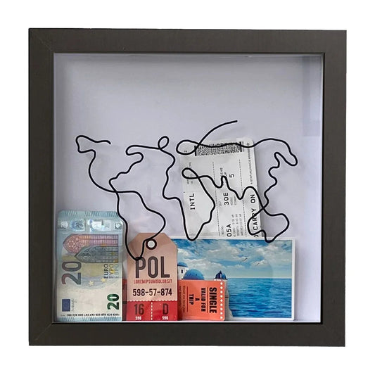 Image of vibe geeks adventure archive box wood frame travel tickets keepsakes storage frame - black - small  available at The Epic Shop