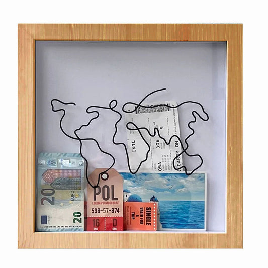 Image of vibe geeks adventure archive box wood frame travel tickets keepsakes storage frame - wood - small  available at The Epic Shop