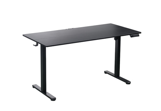 Image of 140 x 70cm electric standing desk height adjustable motorised electric sit stand in black  versatile for both home and professional use