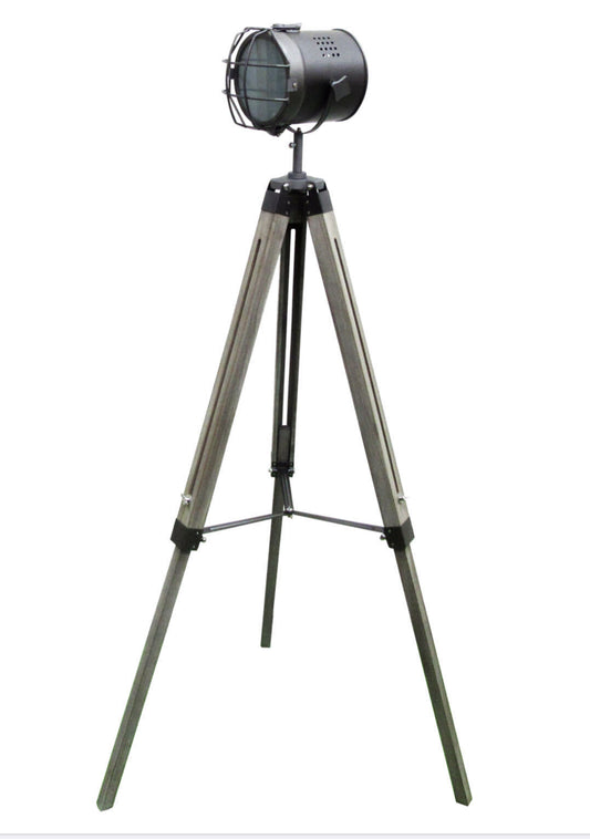 Image of 139cm nautical tripod floor lamp w steel grey lamp head searchlight spot light modern  available at The Epic Shop