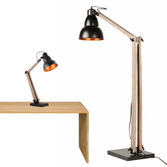 Image of 2x lamps - faroe scandi floor + table desk light modern natural wooden retro  available at The Epic Shop