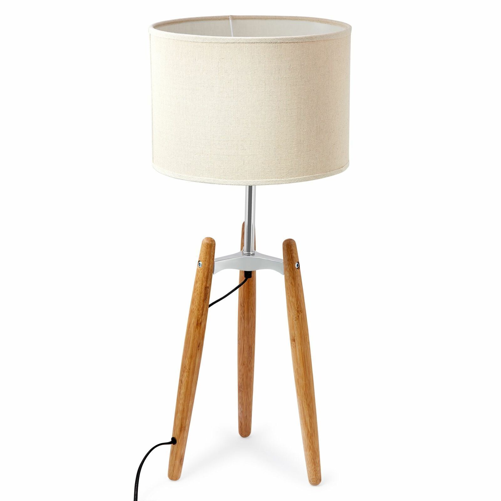 Image of 73cm bamboo tripod table lamp light modern vintage w beige linen shade  available at The Epic Shop