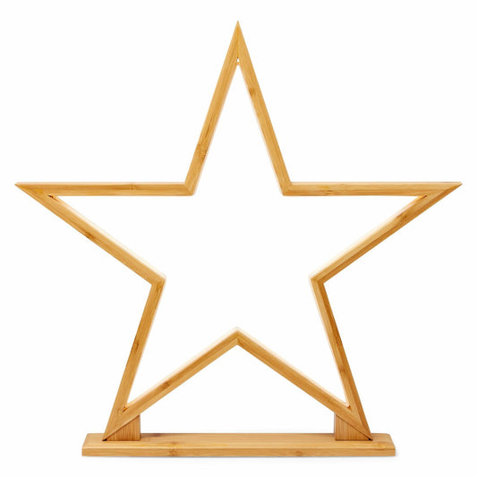 Image of 52cm bamboo star led table desk lamp light modern designer - natural  versatile for both home and professional use