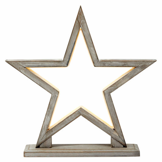 Image of 33cm bamboo star led table lamp light modern bedside - antique timber  available at The Epic Shop